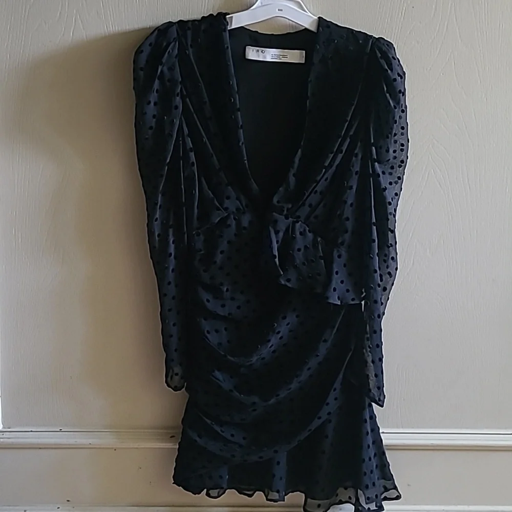 IRO Callagan Asymmetrical Ruffle Mini Dress Sz 34 US 2 - Picture 4 of 10